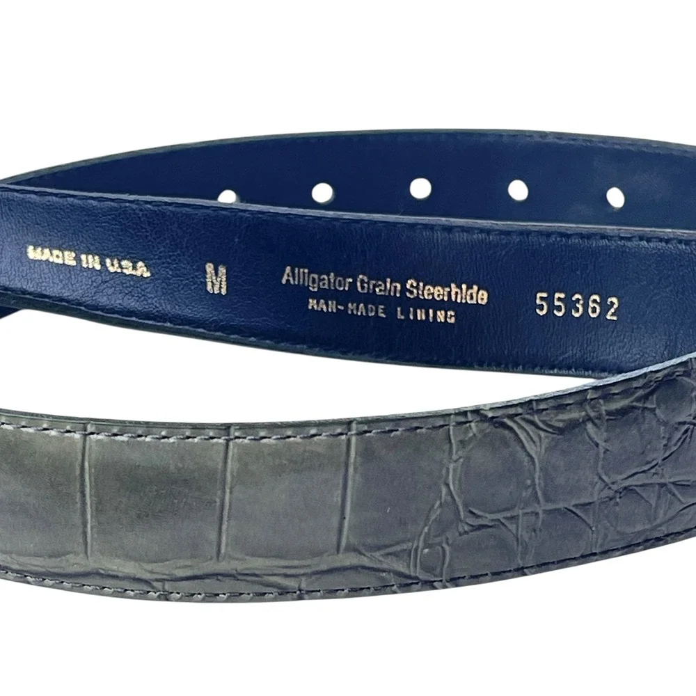 Lejon Vintage Women's‎ Belt Sage Green Alligator Grain Steerhide USA Made Sz M